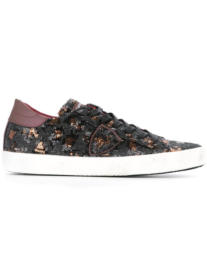 Philippe Model Paris Sneakers With Sequins - Metallic