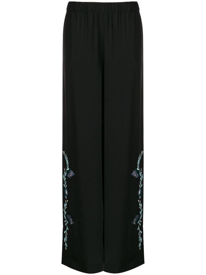 Vilshenko Embroidered Side Slit Trousers - Black
