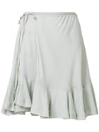 Chloé Peplum Hem Wrap Style Skirt - Grey
