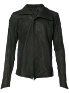 Devoa Front Zip High Neck Jacket, Men's, Size: 3, Black, Calf Leather/polyester