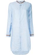 Jupe By Jackie Mandarin Collar Shirt Dress - Blue