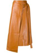 A.w.a.k.e. Mode Asymmetric Wrap Skirt - Brown