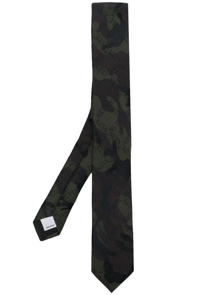 Valentino Vltn Camouflage Tie - Green