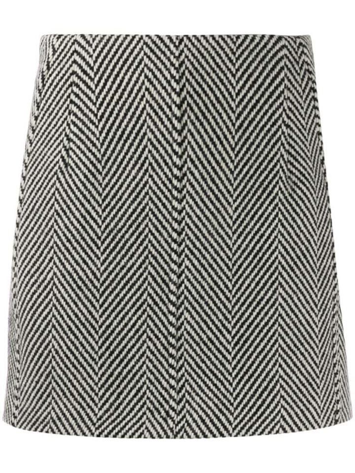 Tela Herringbone Mini Skirt - Black