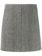 Tela Herringbone Mini Skirt - Black