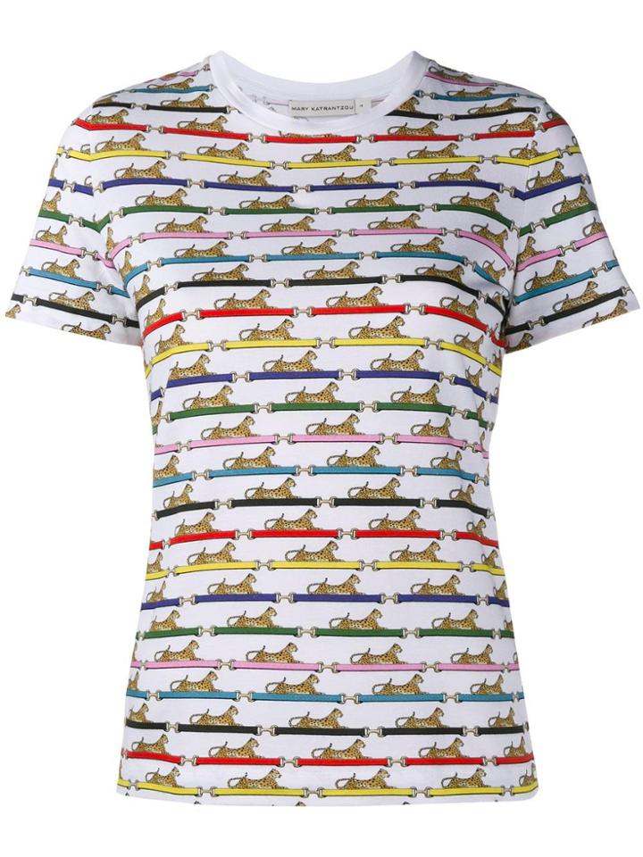 Mary Katrantzou 'iven' Leopard Print T-shirt - White