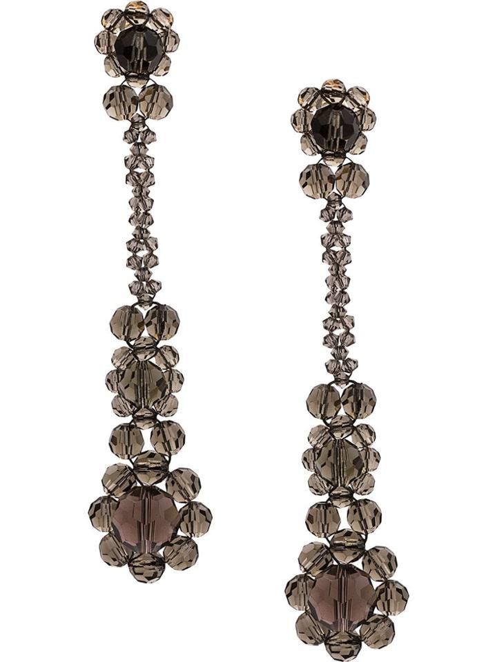 Simone Rocha Floral Teardrop Earrings - Grey