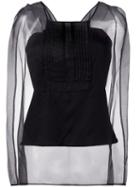 Io Ivana Omazic Sheer Sleeves Blouse, Women's, Size: 38, Black, Silk/cotton/spandex/elastane