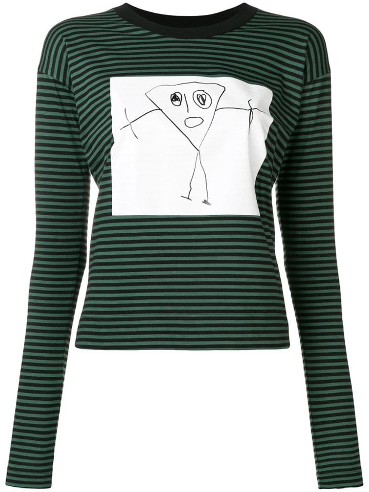 Plan C Drawing Print Sweatshirt - Green