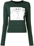 Plan C Drawing Print Sweatshirt - Green