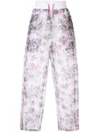 Off-white Semi-sheer Rose Motif Trousers