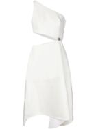 Mugler Asymmetric Cut-out Dress, Women's, Size: 34, White, Polyurethane/acetate/viscose