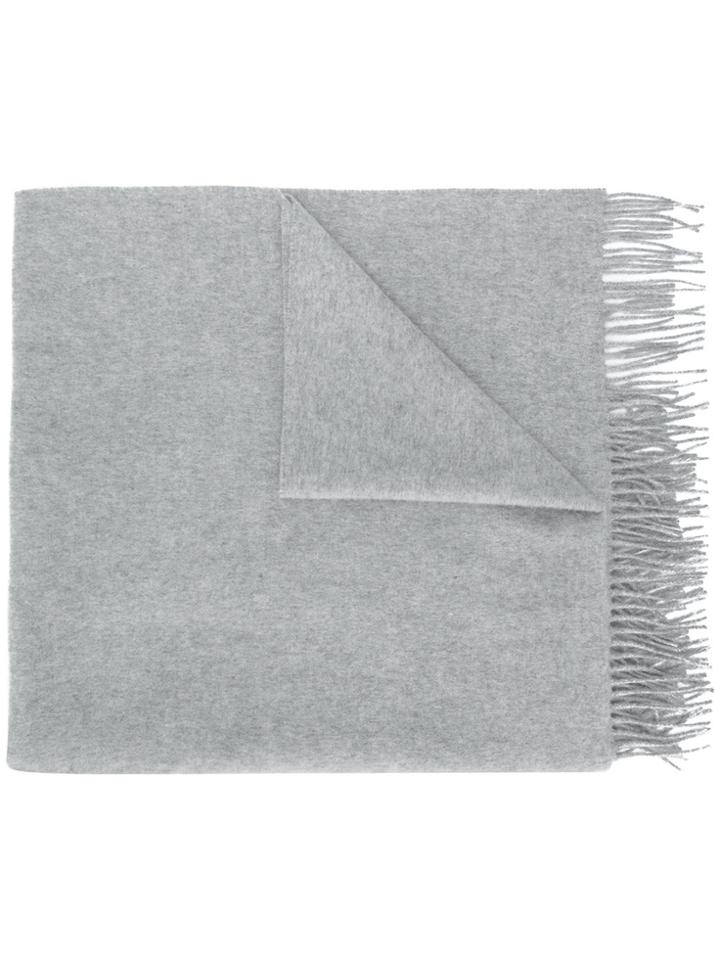Pringle Of Scotland Fringed Scarf - Grey