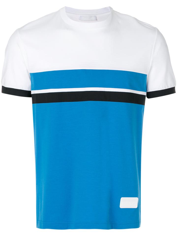 Prada Colour Block Jersey T-shirt - White