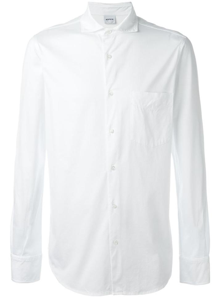 Aspesi Chest Pocket Shirt, Men's, Size: L, White, Cotton