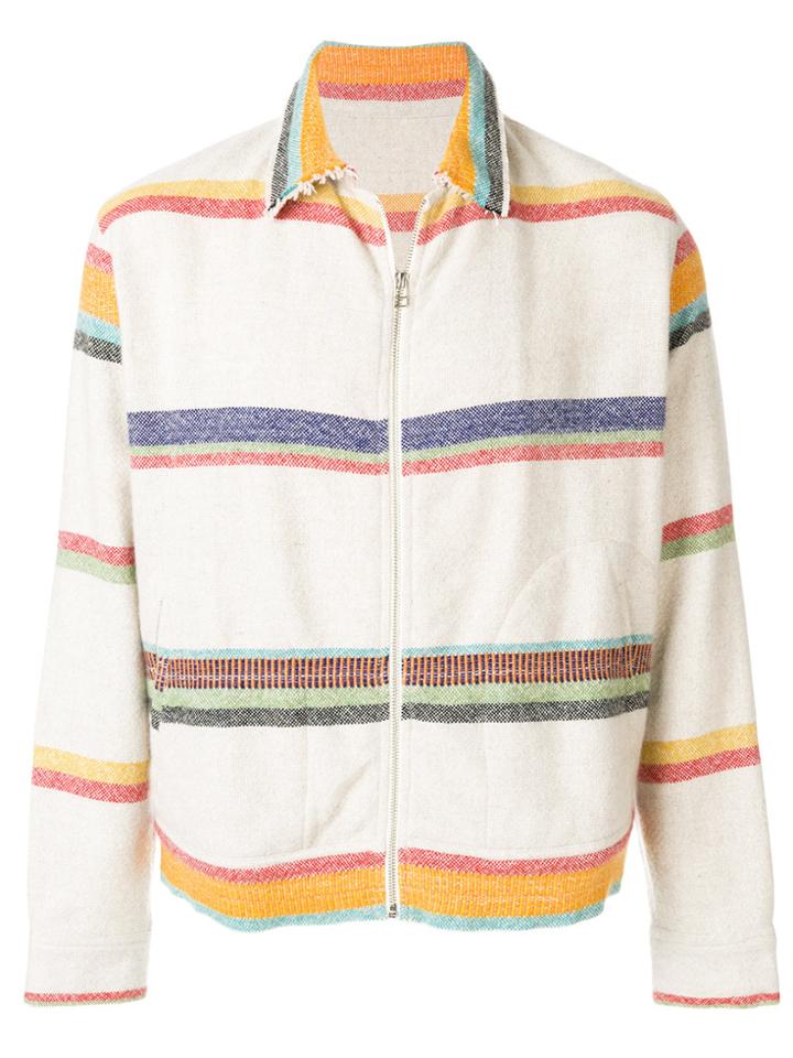 The Elder Statesman Striped Zipped Jacket - Multicolour