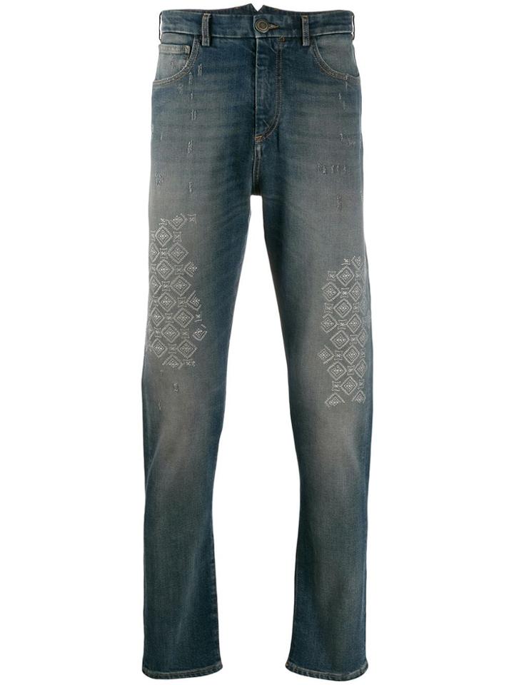 Etro Printed Denim Jeans - Blue