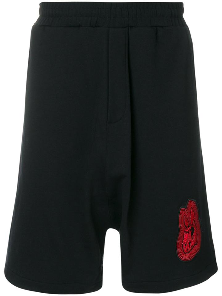 Mcq Alexander Mcqueen Dropped Crotch Track Shorts - Black