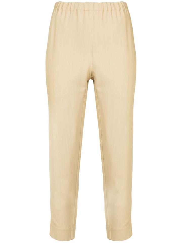 Bassike Contrast-stripe Fitted Trousers - Brown