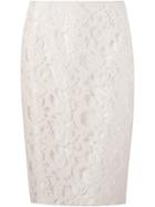 Martha Medeiros Marescot Lace Pencil Skirt - White