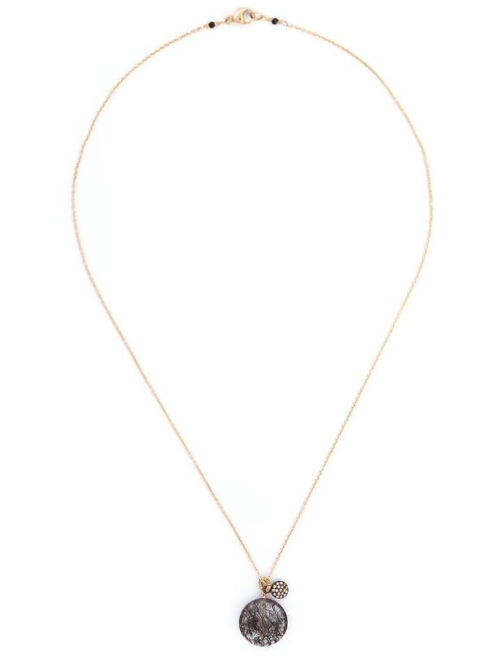 Dana Kellin Diamond And Rutilated Quartz Pendant Necklace