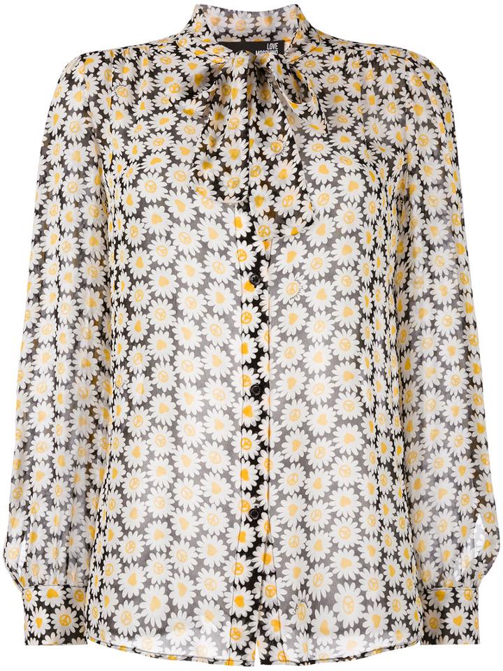 Love Moschino - Daisy Embroidered Shirt - Women - Viscose - 42, Women's, White, Viscose