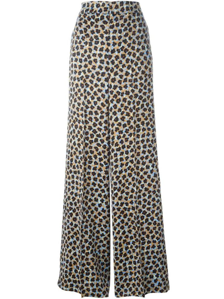 Etro Wide Floral Print Trousers, Women's, Size: 42, Black, Viscose