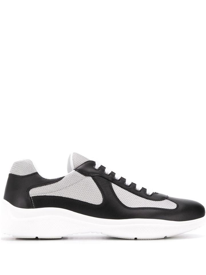Prada Panelled Low Top Sneakers - Black