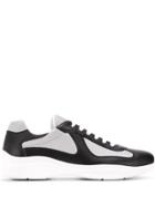Prada Panelled Low Top Sneakers - Black