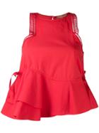 Ermanno Scervino Ruffle Hem Vest Top - Red