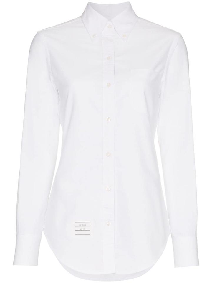 Thom Browne Grosgrain Placket Cotton Shirt - White