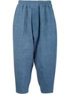By Walid Cropped Drop Crotch Trousers