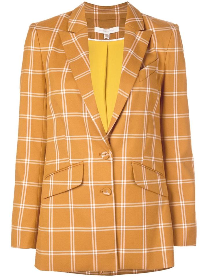 Jonathan Simkhai Windowpane Boyfriend Blazer - Gold