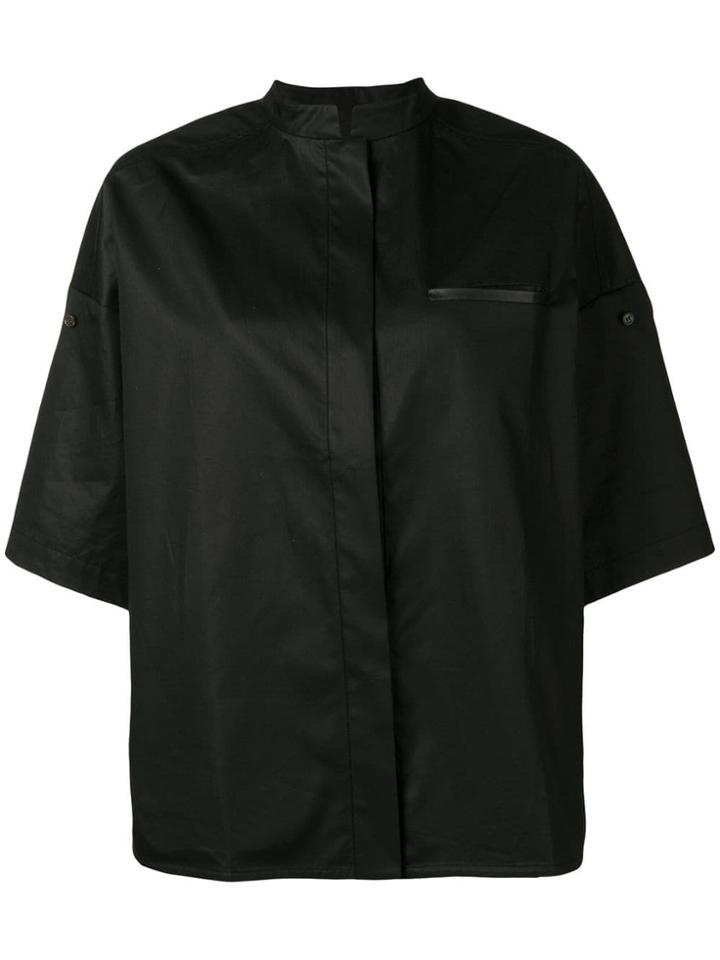 Yves Salomon Cuffed Sleeves Shirt - Black