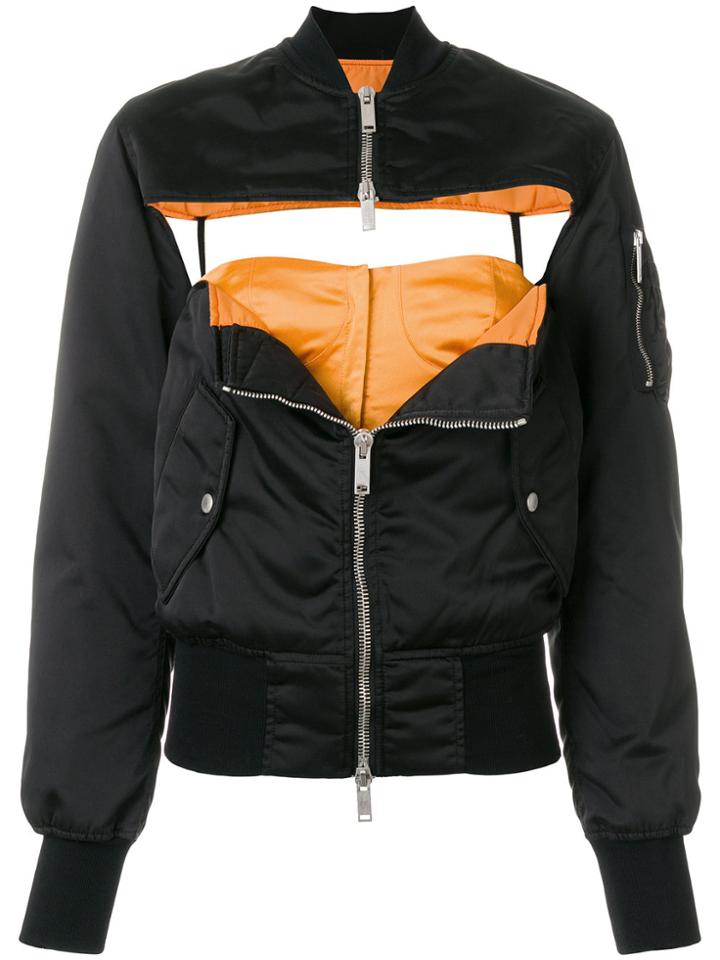 Unravel Project Front Chest Hole Jacket - Black