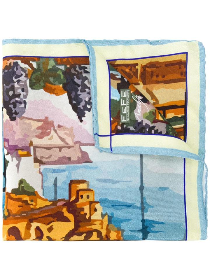 Fefè Graphic Print Scarf - Blue
