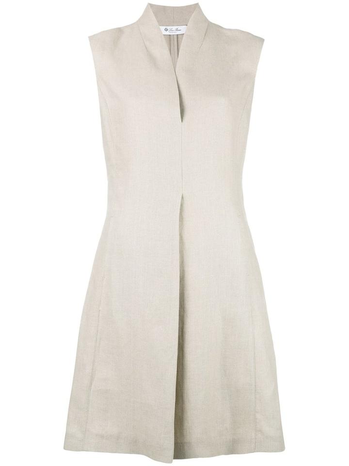 Loro Piana Sleeveless Dress, Women's, Size: 42, Nude/neutrals, Linen/flax