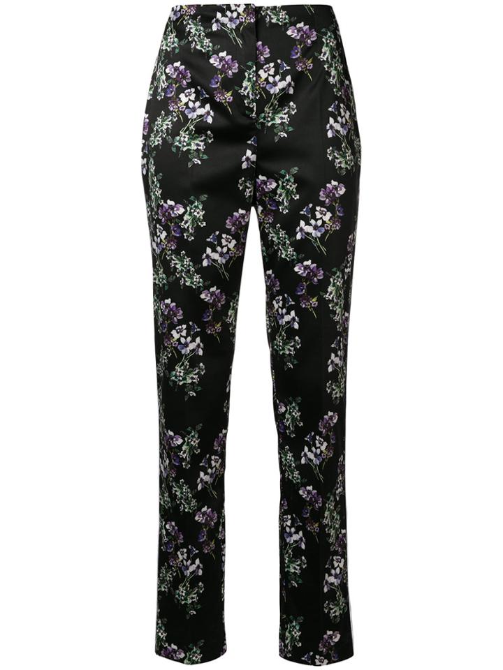 Blumarine Floral Print Trousers - Black