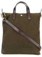 Mismo Round Handle Tote, Men's, Green, Cotton/leather/polyurethane