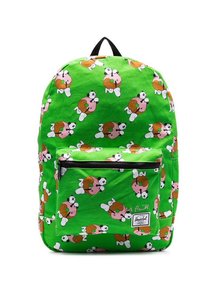 Herschel Supply Co. Lime Green Snoopy Print Dual Compartment Backpack