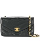 Chanel Pre-owned V-stitch Chain Shoulder Bag - Black