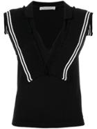 Philosophy Di Lorenzo Serafini Knit V-neck Pleated Top - Black