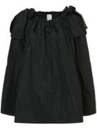 Maison Rabih Kayrouz Paper Bag Flared Blouse With Bow Details - Black