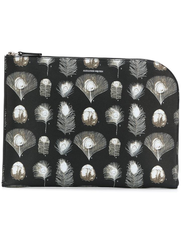 Alexander Mcqueen Half Zip Clutch - Black