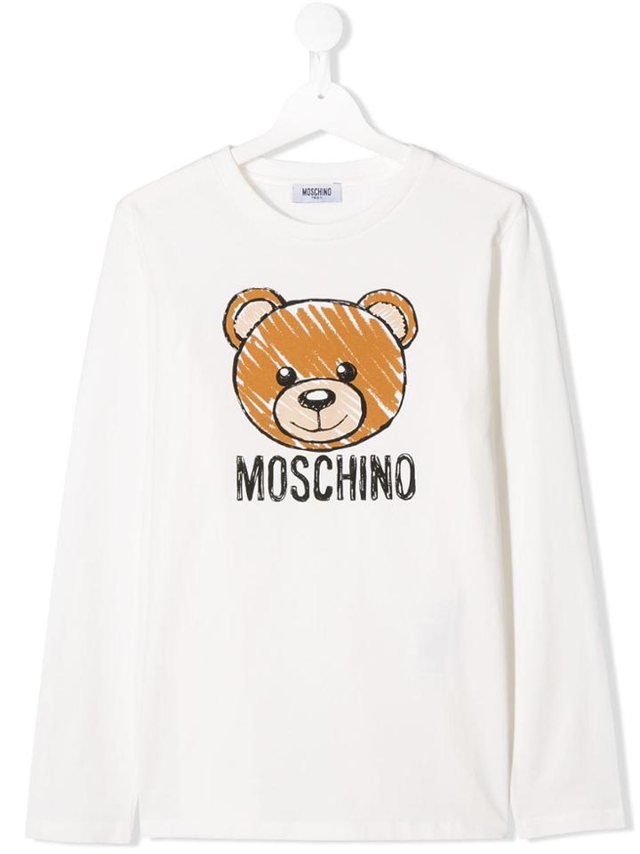 Moschino Kids Teen Teddy Bear Sweatshirt - White