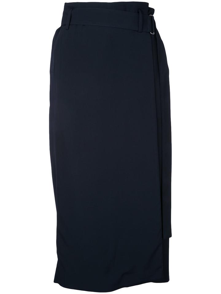 Cityshop - Belted Wrap Skirt - Women - Acetate/cupro - 38, Women's, Blue, Acetate/cupro