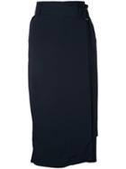 Cityshop - Belted Wrap Skirt - Women - Acetate/cupro - 38, Women's, Blue, Acetate/cupro
