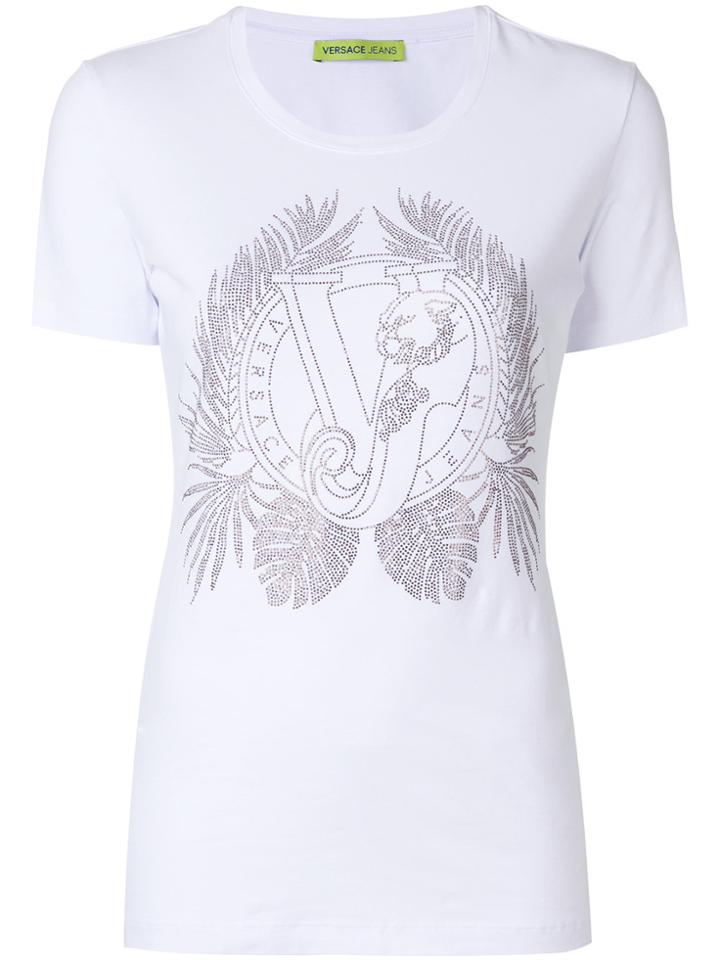 Versace Jeans Logo Studded T-shirt - White