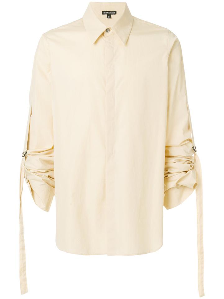 Ann Demeulemeester Blanche Gathered Sleeves Shirt - Nude & Neutrals