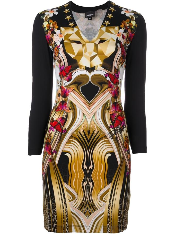 Just Cavalli Printed V-neck Dress